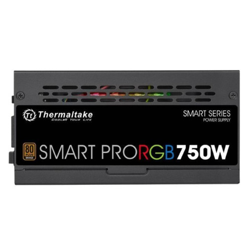 Блок питания Thermaltake ATX 750W SMART PRO RGB 80+ bronze (20+4pin) APFC 140mm fan color LED 9xSATA Cab Manag RTL [PS-SPR-0750FPCBEU-R]