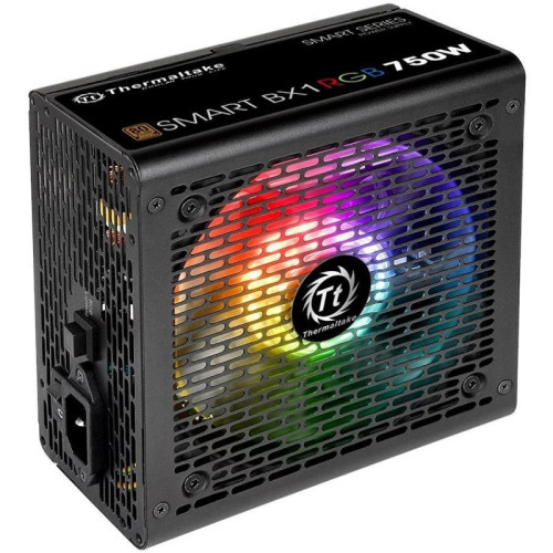 Блок питания Thermaltake ATX 750W Smart BX1 RGB 80+ bronze (20+4pin) APFC 120mm fan color LED 8xSATA RTL [PS-SPR-0750NHSABE-1]