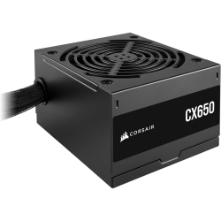 Блоки питания/ Power Supply Corsair CX650, 650W 80+ Bronze (ATX, 2.4, Non-modular, 1x24(20+4)pin, 1xCPU 8(4+4)pin, 2xPCIe*2 8(6+2)pin, 3xSATA3 , Active, 120x120mm, 150x125x86mm, APFC, Power cable-UK, black)