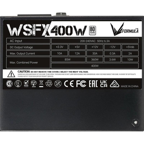 Блок питания Formula SFX 400W WSFX-400 80 PLUS WHITE (20+4pin) APFC 80mm fan 3xSATA Cab Manag RTL