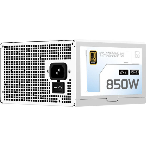 Блок питания 850W/ Power Supply Thermalright, 850W 80+ Gold (ATX, 3.1, PCIe 5.1, Full modular, 1x24(20+4)pin, 2xCPU 8(4+4)pin, 2xPCIe*2 8(6+2)pin, 1x12V-2x6, 8xSATA3, 3xMOLEX4pin, Active, 120x120mm, 150x140x86mm, APFC, OVP, UVP, SCP, OCP, OTP, OPP, white)