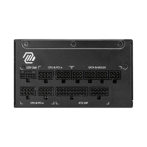 Блок питания ПК/ Power Supply MSI MAG A1250GL PCIE5, 1250W 80+ Gold (ATX, 3.1, PCIe 5.1, Full modular, 1x24(20+4)pin, 2xCPU 8(4+4)pin, 4xPCIe*2 8(6+2)pin, 1x12V-2x6, 15xSATA3, 4xMOLEX4pin, Active, 135x135mm, 150x150x86mm, APFC, black)