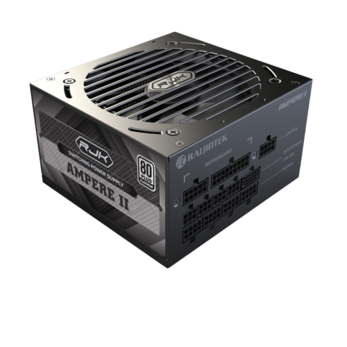 Блоки питания/ Power Supply Raijintek AMPERE II 1200, 1200W 80+ Platinum (ATX, 3.1, PCIe 5.1, Full-modular, 1x24(20+4)pin, 2x4+4-pin CPU, 3x6+2-pin PCIe, 1x12V(2x6), 10xSATA3, 5xMolex, Active, 120x120mm, 150x140x86mm, APFC, black)