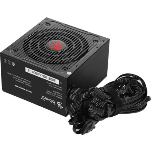 Блок питания Bloody ATX 700W BD-PS700W 80 PLUS WHITE (20+4pin) APFC 120mm fan 6xSATA RTL [BD-PS700W]