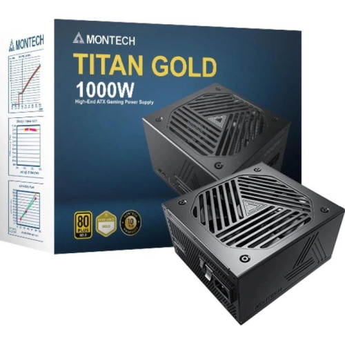 Блок питания Montech ATX 1000W TITAN GOLD Gen.5 80+ gold (20+4pin) APFC 135mm fan 12xSATA Cab Manag RTL