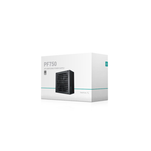 Блок питания 750Вт/ Блок питания DEEPCOOL PF750 R-PF750D-HA1B-CN, 750W, ATX2.4 80PLUS white, APFC, 20+4 pin, 4+4pin, 6xSata, 2xPCI-E (6+2pin), FAN 12CM, Кабель питания CN, Черный