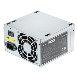 Блок питания 450Вт/ Power Supply Foxline, 450W, ATX, NOPFC, 80FAN, 2xSATA, 2xPATA, 1xFDD, 24+4