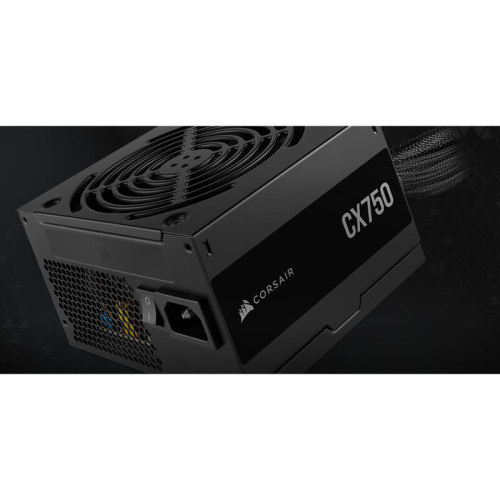 Блоки питания/ Power Supply Corsair CX750, Model RPS0146, 750W 80+ Bronze (ATX, 2.31, Non-modular, 1x24(20+4)pin, 1xCPU 8(4+4)pin, 2xPCIe*2 8(6+2)pin, 3xSATA3, 2xMOLEX4pin, Active, 120x120mm, 150x120x86mm, APFC, Power cable-EU, black)