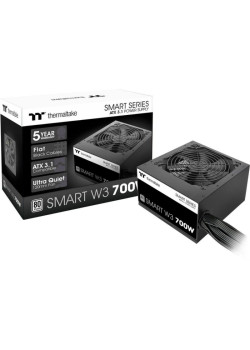 Блок питания Thermaltake ATX 700W Smart W3 80+ (20+4pin) APFC 120mm fan color LED 6xSATA RTL [PS-SPW-0700NNFAWE-1]