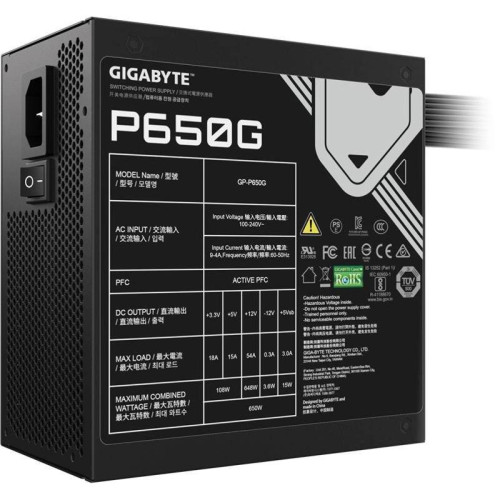 Блок питания Gigabyte ATX 650W GP-P650G 80+ gold (20+4pin) APFC 120mm fan 6xSATA RTL [GP-P650G]