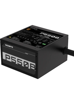 Блоки питания/ Power Supply Gigabyte GP-P550B, 550W 80+ Bronze (ATX, 2.31, Non-modular, 1x24(20+4)pin, 1x4+4-pin CPU, 3xMolex, 2x6+2-pin PCIe, 6xSATA3, Active, 120x120mm, 150x140x86mm, APFC, black)