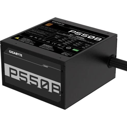 Блоки питания/ Power Supply Gigabyte GP-P550B, 550W 80+ Bronze (ATX, 2.31, Non-modular, 1x24(20+4)pin, 1x4+4-pin CPU, 3xMolex, 2x6+2-pin PCIe, 6xSATA3, Active, 120x120mm, 150x140x86mm, APFC, black)