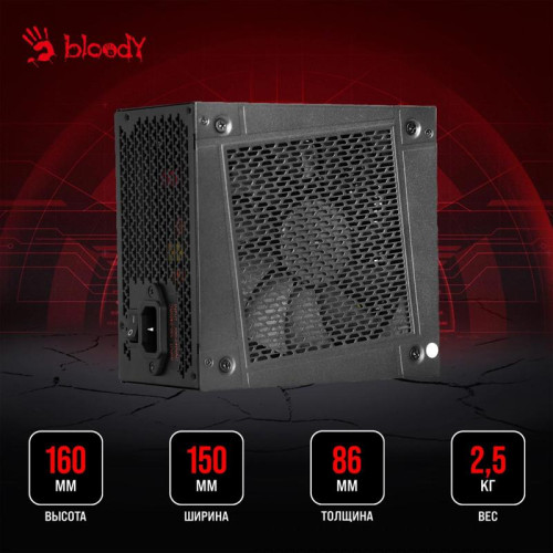 Блок питания Bloody ATX 1000W BD-PS1000G 80+ gold (20+4pin) APFC 140mm fan 12xSATA Cab Manag RTL [BD-PS1000G-M]