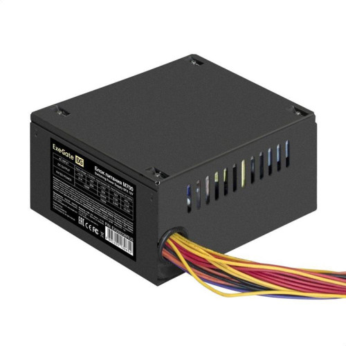 Блок питания 700W ExeGate M700 (SFX, APFC, КПД 87% (80 PLUS Silver), 8cm fan, 24pin, (4+4)pin, 2xPCI-E, 3xSATA, 2xIDE, black)