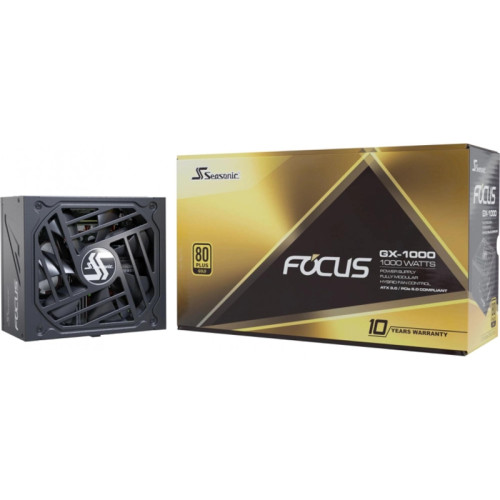Блок питания Seasonic ATX 1000W Focus GX-1000 80+ gold (20+4pin) APFC 135mm fan 10xSATA Cab Manag RTL [GX-1000 V4 SRP-FGX102-A5A32SF]