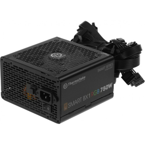 Блок питания Thermaltake ATX 750W Smart BX1 RGB 80+ bronze (20+4pin) APFC 120mm fan color LED 8xSATA RTL [PS-SPR-0750NHSABE-1]