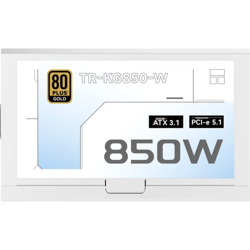 Блок питания 850W/ Power Supply Thermalright, 850W 80+ Gold (ATX, 3.1, PCIe 5.1, Full modular, 1x24(20+4)pin, 2xCPU 8(4+4)pin, 2xPCIe*2 8(6+2)pin, 1x12V-2x6, 8xSATA3, 3xMOLEX4pin, Active, 120x120mm, 150x140x86mm, APFC, OVP, UVP, SCP, OCP, OTP, OPP, white)