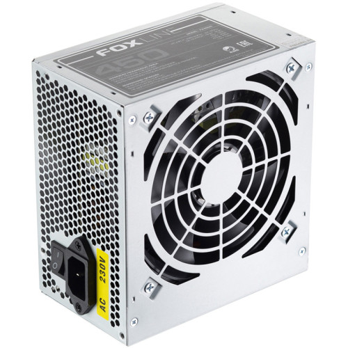 Блок питания 450Вт/ Power Supply Foxline, 450W, ATX, NOPFC, 120FAN, 2xSATA, 2xPATA, 1xFDD, 24+4