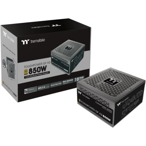 Блок питания Thermaltake ATX 850W Toughpower GF A3 Gen.5 80+ gold 24pin APFC 120mm fan 8xSATA Cab Manag RTL [PS-TPD-0850FNFAGE-H]