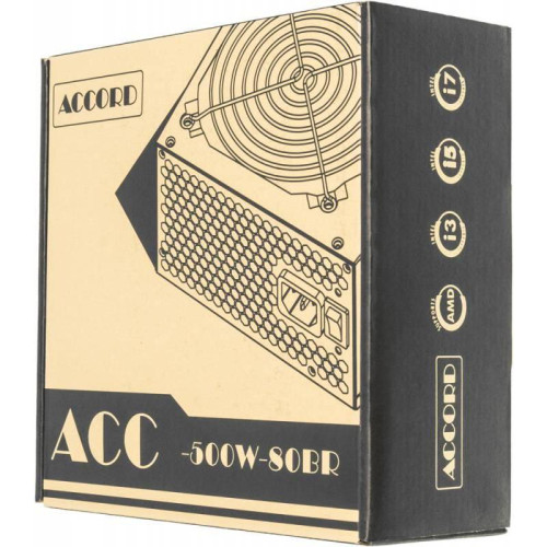 Блок питания Accord ATX 500W ACC-500W-80BR 80+ bronze (20+4pin) 120mm fan 6xSATA RTL [ACC-500W-80BR]