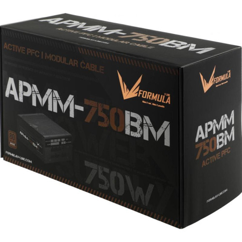 Блок питания Formula ATX 750W APMM-750BM 80+ bronze (20+4pin) APFC 140mm fan 6xSATA Cab Manag RTL [APMM-750BM]