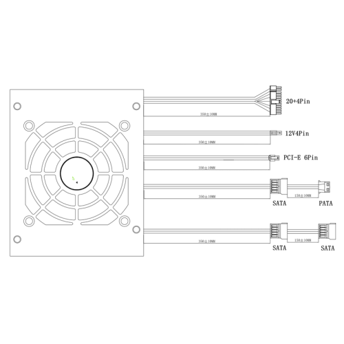 блок питания 300 Ватт/ Блок питания FOXCONN 300W SFX PSU, APFC, 80FAN, 3xSATA, 1x4PIN, 1x6PIN PCI-E, 24+4