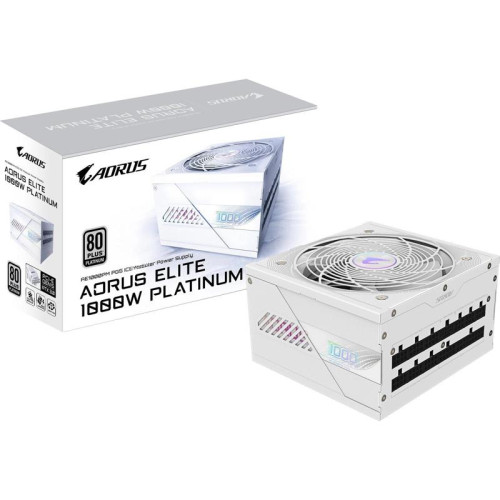Блок питания Gigabyte ATX 1000W GP-AE1000PM PG5 ICE Gen.5 80+ platinum (20+4pin) APFC 120mm fan 8xSATA Cab Manag RTL [GP-AE1000PM PG5 ICE]