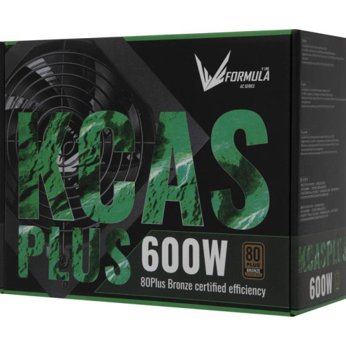 Блок питания Formula ATX 600W AC KCAS PLUS (20+4pin) 120mm fan 3xSATA RTL [KCAS PLUS 600 PLUS]