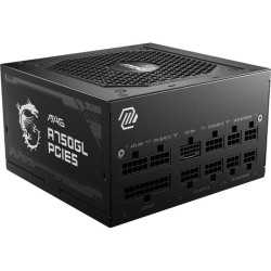 Блок питания ПК/ Power Supply MSI MAG A750GL PCIE5, 750W 80+ Gold (ATX, 3.1, PCIe 5.1, Full modular, 1x24(20+4)pin, 2xCPU 8(4+4)pin, 3xPCIe*2 8(6+2)pin, 1x12VHPWR, 8xSATA3, 4xMOLEX4pin, Active, 120x120mm, 140x150x86mm, APFC, black)