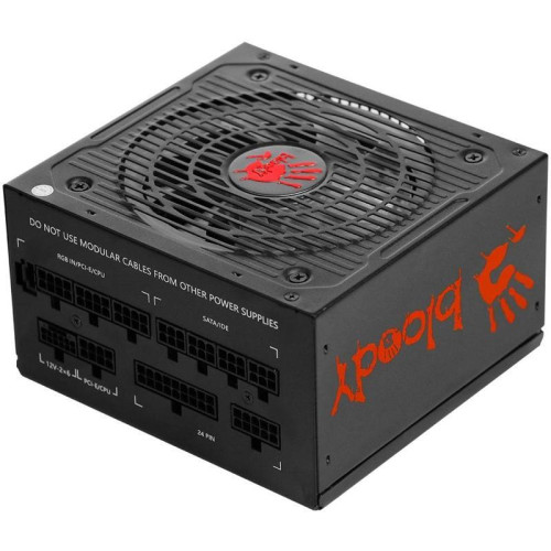 Блок питания Bloody ATX 750W BD-PS750G 80+ gold (20+4pin) APFC 120mm fan color LED 6xSATA Cab Manag RTL [BD-PS750G-MR]
