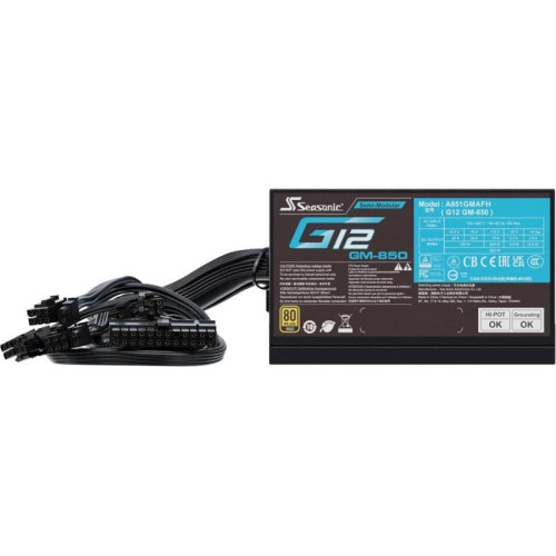 Блок питания Seasonic ATX 850W G12 GM-850 80+ gold (20+4pin) APFC 120mm fan 6xSATA RTL [G12 GM-850 SSR-850FM]