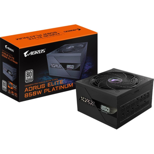 Блоки питания/ Power Supply Gigabyte AORUS ELITE P850W, 850W 80+ Platinum (ATX, 3.0, PCIe 5.0, Full modular, 1x24(20+4)pin, 1x12VHPWR, 2x4+4-pin CPU, 4xMolex, 6x6+2-pin PCIe, 8xSATA3, Active, 120x120mm, 150x140x86mm, APFC, black) Блоки питания/ Power Supply Gigabyte AORUS ELITE P850W, 850W 80+ Platinum (ATX, 3.0, PCIe 5.0, Full modular, 1x24(20+4)pin, 1x12VHPWR, 2x4+4-pin CPU, 4xMolex, 6x6+2-pin PCIe, 8xSATA3, Active, 120x120mm, 150x140x86mm, APFC, black)