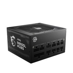 Блок питания ПК/ Power Supply MSI MAG A850GL PCIE5, 850W 80+ Gold (ATX, 3.0, PCIe 5.0, Full modular, 1x24(20+4)pin, 2xCPU 8(4+4)pin, 4xPCIe*2 8(6+2)pin, 1x12VHPWR, 8xSATA3, 4xMOLEX4pin, Active, 120x120mm, 150x140x86mm, APFC, black)