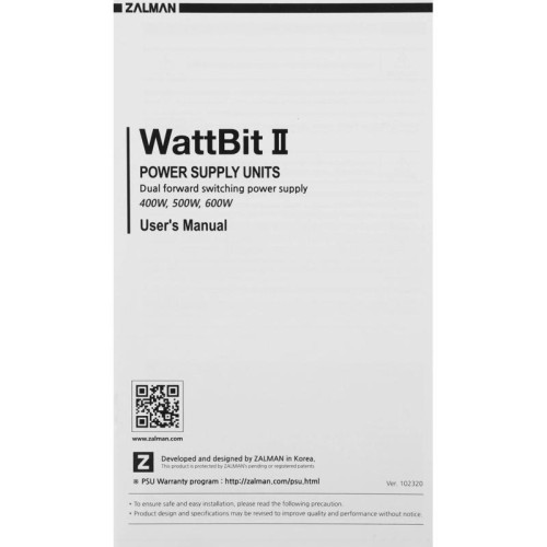 Блок питания ZALMAN ATX 500W ZM500-XEII