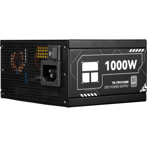 Блок питания 1000W/ Power Supply Thermalright, 1000W 80+ Platinum (SFX, 3.1, PCIe 5.1, Full modular, 1x24(20+4)pin, 1xCPU 8(4+4)pin, 2xPCIe*2 8(6+2)pin, 1x12V-2x6, 6xSATA3, 3xMOLEX4pin, Active, 92x92mm, 100x125x64mm, APFC, OPP, OVP, OTP, OCP, SCP, UVP, bl