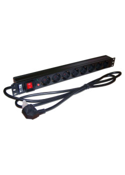 Блок распределения питания Lanmaster TWT-PDU19-16A8P-3.0 гор.размещ. 8xSchuko базовые 16A Schuko 3м