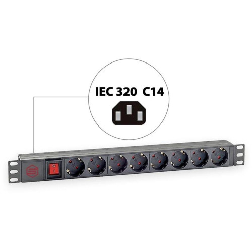 Блок распределения питания Sysmatrix PD 0802.000 гор.размещ. 8xSchuko базовые 16A C14
