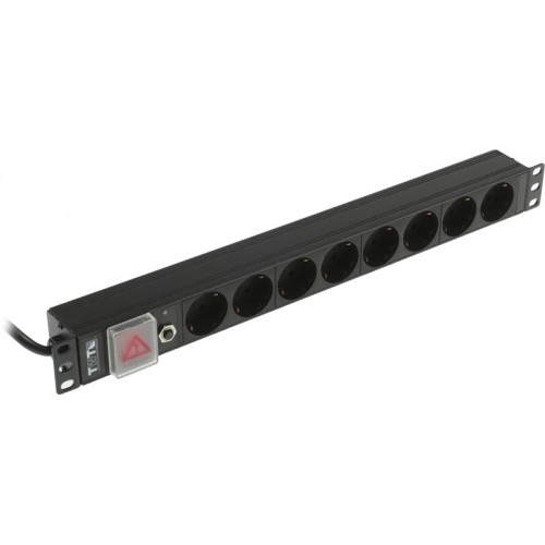 Блок распределения питания Lanmaster TWT-PDU19-16A8P-1.8 гор.размещ. 8xSchuko базовые 16A Schuko 1.8м