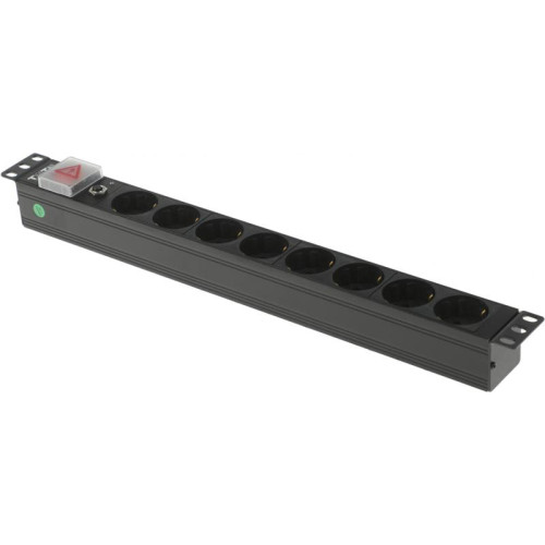 Блок распределения питания Lanmaster TWT-PDU19-10A8P-1.8 гор.размещ. 8xSchuko базовые 10A Schuko 1.8м
