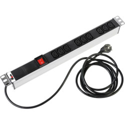 Блок распределения питания Rem R-16-9C13-V-440-1.8 гор.размещ. 9xC13 базовые 16A Schuko 1.8м