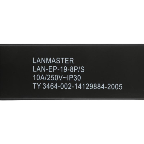 Блок распределения питания Lanmaster LAN-EP19-8P/S-1.8M гор.размещ. 8xSchuko базовые 10A C14 1.8м