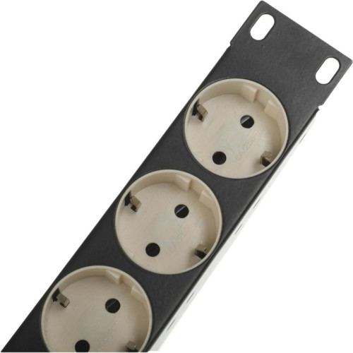 Блок распределения питания Lanmaster LAN-EP19-8P/S гор.размещ. 8xSchuko базовые 10A без вилки