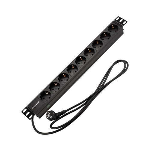 Блок распределения питания Rexant 04-0105-1 гор.размещ. 9xCEE7/4 базовые 16A CEE7/7 2м