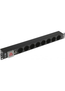 Блок распределения питания Lanmaster TWT-PDU19-10A8P-1.8 гор.размещ. 8xSchuko базовые 10A Schuko 1.8м