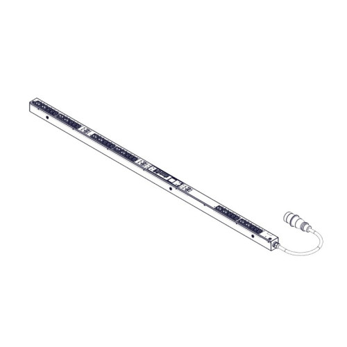 БРП Uniprom, управляемый, 0U, 400В, 3Ф, 16A, 36xC13 6xC19, 3м кабель, IEC309