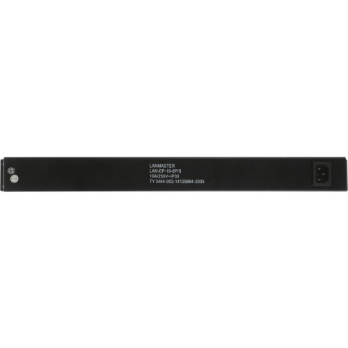 Блок распределения питания Lanmaster LAN-EP19-8P/S гор.размещ. 8xSchuko базовые 10A без вилки