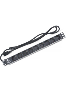 Блок распределения питания Cabeus PDU-9P-2IEC гор.размещ. 9xSchuko 10A C14 2м
