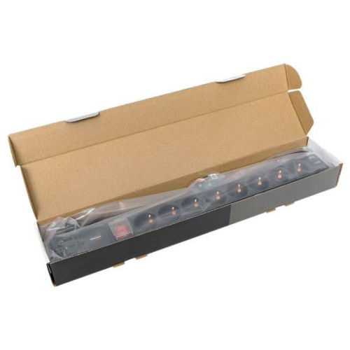 Блок розеток/ Блок розеток PDU TERACOM PRO 19'' 1U 16А/250В 8 розеток Schuko с выключателем шнур питания длиной 2 метра сечение 3x1.5 мм2 вилка Schuko корпус пластик черный