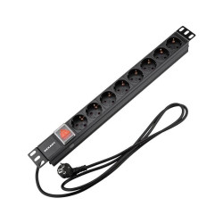 Блок распределения питания Rexant 04-0104-1 гор.размещ. 8xCEE7/4 базовые 16A CEE7/7 2м