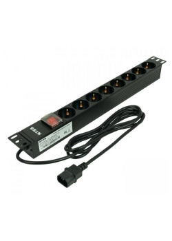 Блок распределения питания NTSS NTSS-PDU-DA1017 гор.размещ. 8xSchuko базовые 10A C14 2м